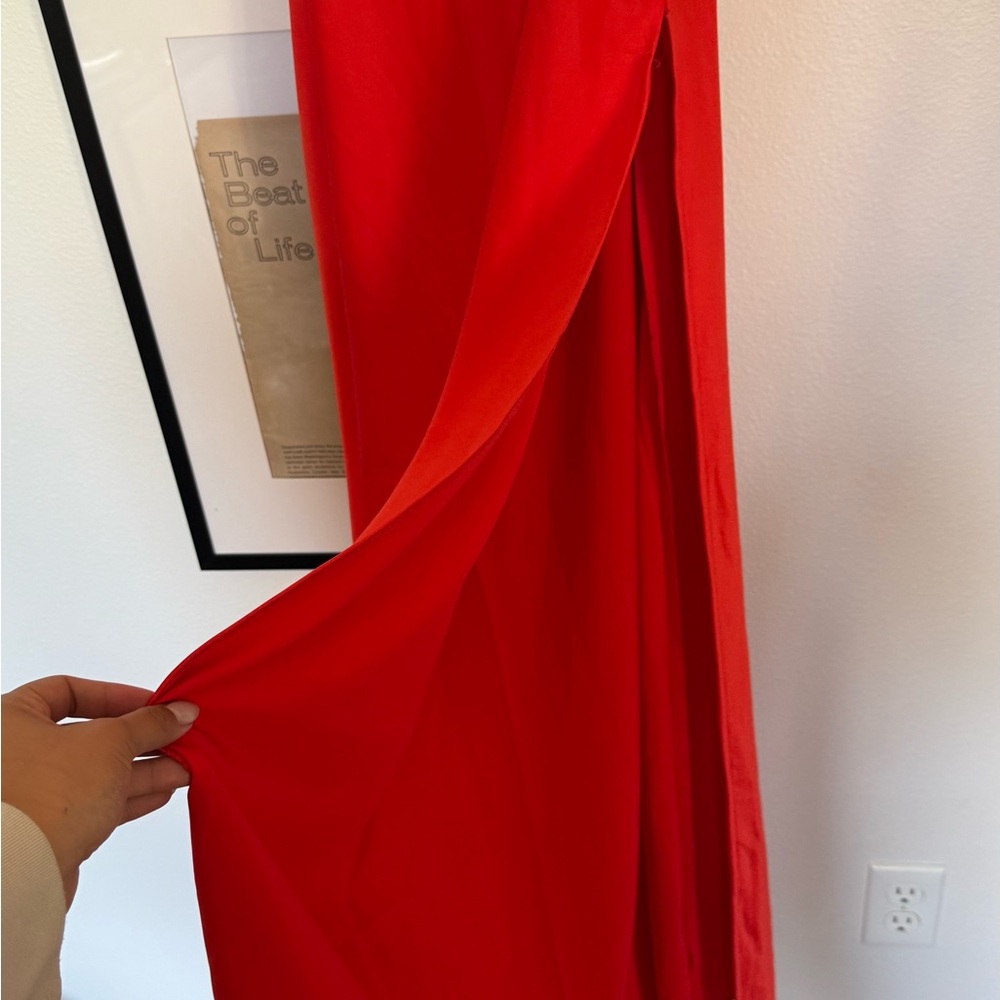 NWT Superdown Vibrant Red Maxi Dress with Slit - Picture 7 of 9